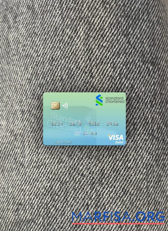 Blank Zimbabwe Standard Chartered visa debit card photolook front template